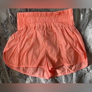 Fun Neon Coral Free People “The Way Home” shorts